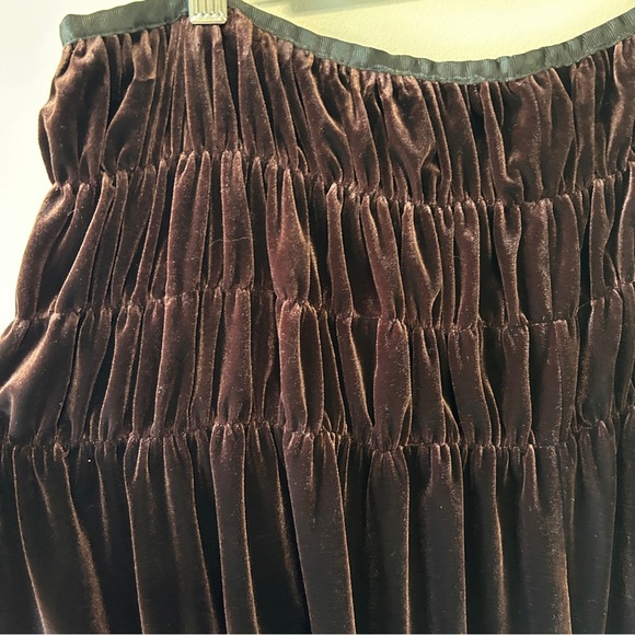Grace Elements Skirt Women’s Size 10 Velour Brown Ruching Academia Fall School - Picture 4 of 10